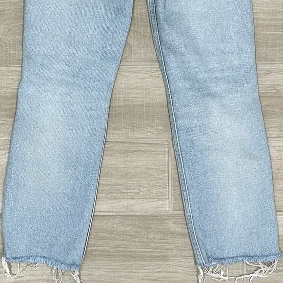 Re/Done 70s High-Rise Stove Pipe Jeans in Seawater Destroyed Light Wash Denim - Picture 9 of 16